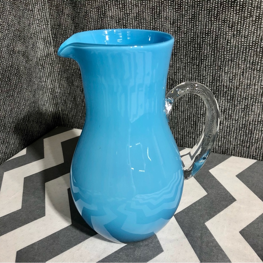 Glass Pitcher Tiffany Blue